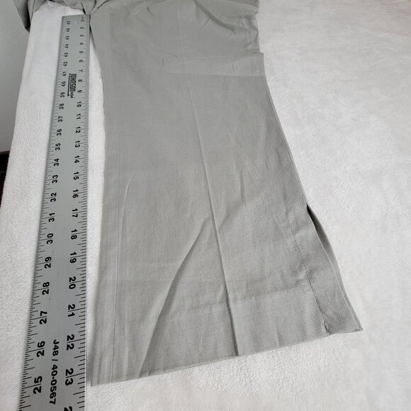 Cabi Women Mid-Rise Mid-Leg Cropped Pants Sz 10 Gray Linen Blend Stretch 491 New - Picture 9 of 10